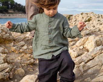 Linen Shirt Hubert for Kids | Optional Embroidery