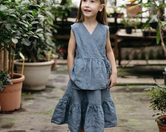 Linen Sleeveless Blouse - Vest Sofy for girls | Optional Embroidery