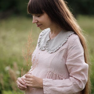 Ready to Ship Linen Collar Tillie with Frills White image 1