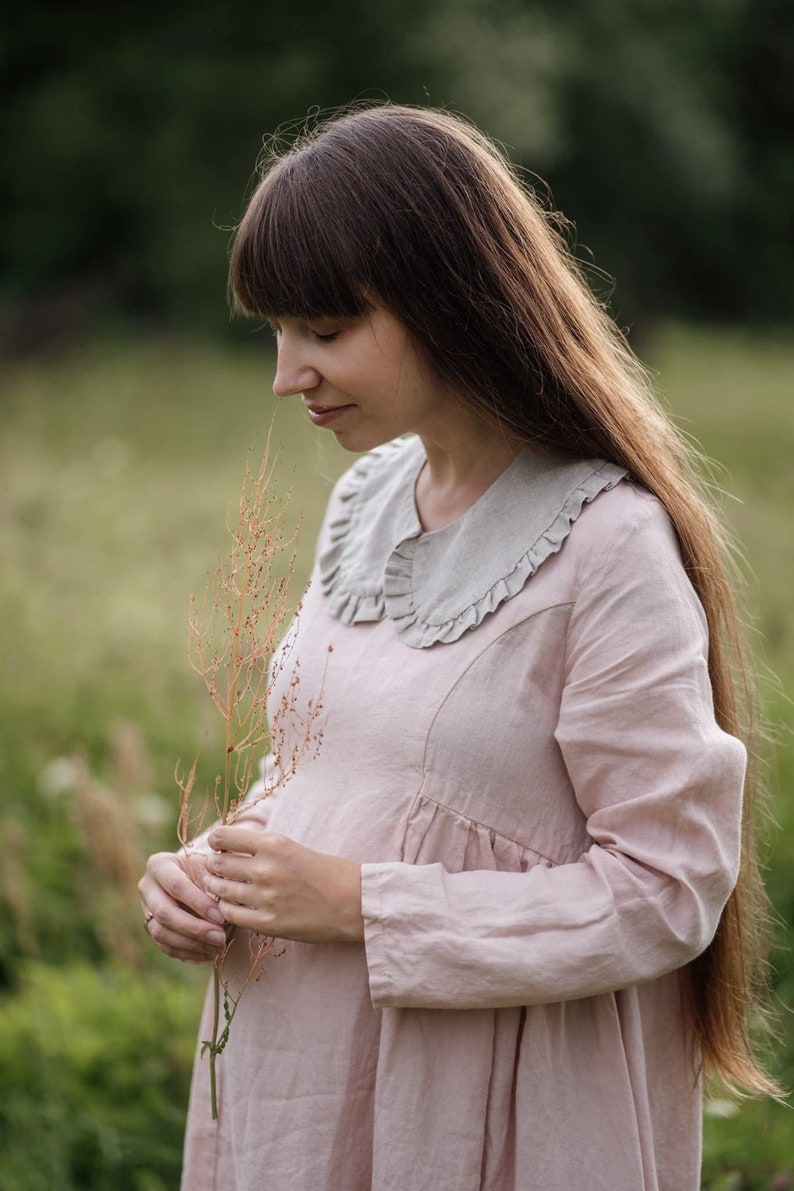 Ready to Ship Linen Collar Tillie with Frills White image 1