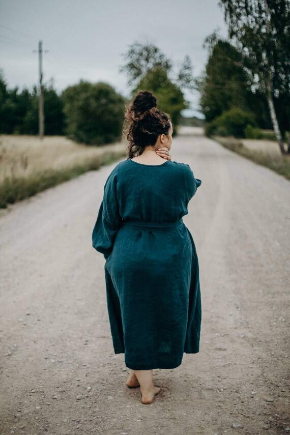linen dress one size FRANK AND EILEEN - MEGAN ONE SIZE MAXI SHIRTDRESS IN WASHED LINEN WHIT