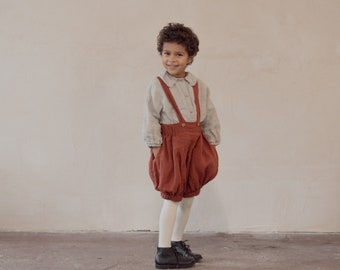 Linen Shorts Mateo with suspenders | Optional Embroidery