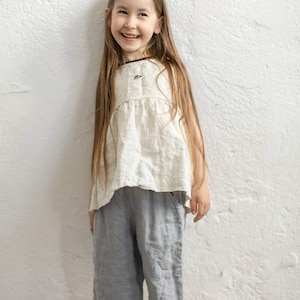Casual linen Culotte Pants Hazel, linen pants for kids, kids clothing, gift for kids, unisex pants | Optional Embroidery