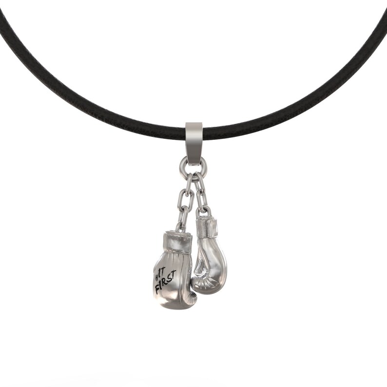 14k White Gold Boxing Glove Charm Sports Pendant Necklace - 14k Gold Boxing Glove Pendant 14k White Gold Boxing Glove Charm Sports Pendant Necklace - 14k Gold Boxing Glove Pendant