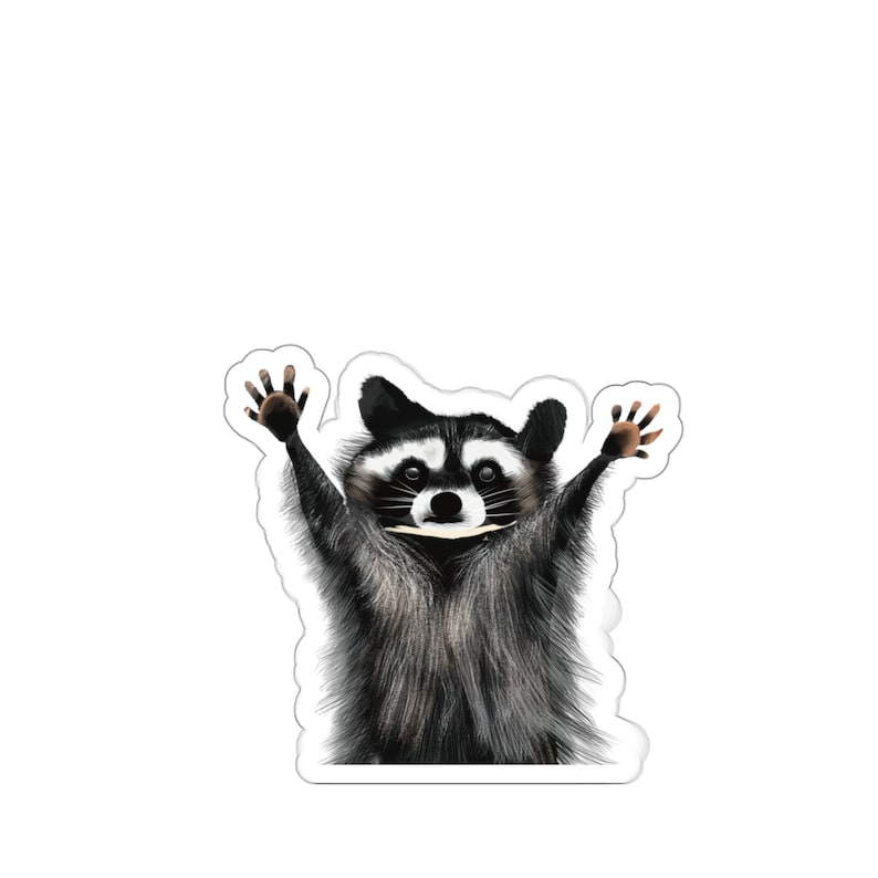 Cute Raccoon Hands Sticker, Niche Funny Scrapbooking Raccoon Sticker ...