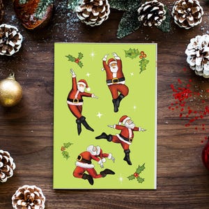 Tanzende Weihnachtsweihnachtskarte, Ballerina Santa lustige Weihnachtskarten festliche Feiertagskarte Komödie Fröhlicher Feiertag stationärer Ballettliebhaber