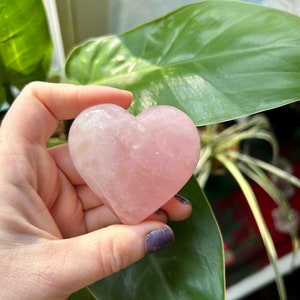 Rose Quartz Heart Crystal Puffy Heart Shape High Quality Quartz Pink Crystals Pink Gemstones Heart Chakra Love Stone Medium Size Crystal