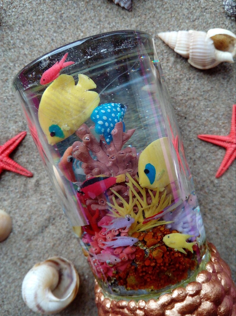 Miniature dollhouse aquarium miniature coral reef fish tank Etsy