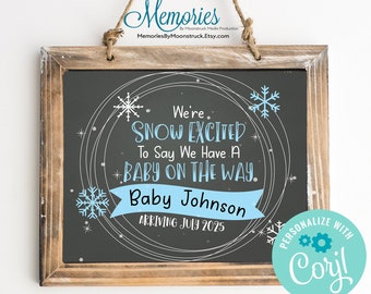 Winter Pregnancy Announcement Chalkboard Pregnancy Sign, Silent Nights, Due Date December, Holiday Pregnancy Reveal, Winter Announcement