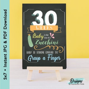 Cartes d'étape hebdomadaires Grossesse 5x7 | Accessoires photo style tableau noir