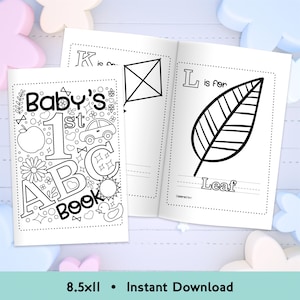 Baby&#39;s First ABCs Coloring Book | Baby Shower Activity | Alphabet Coloring Pages | Letter Size 8.5x11