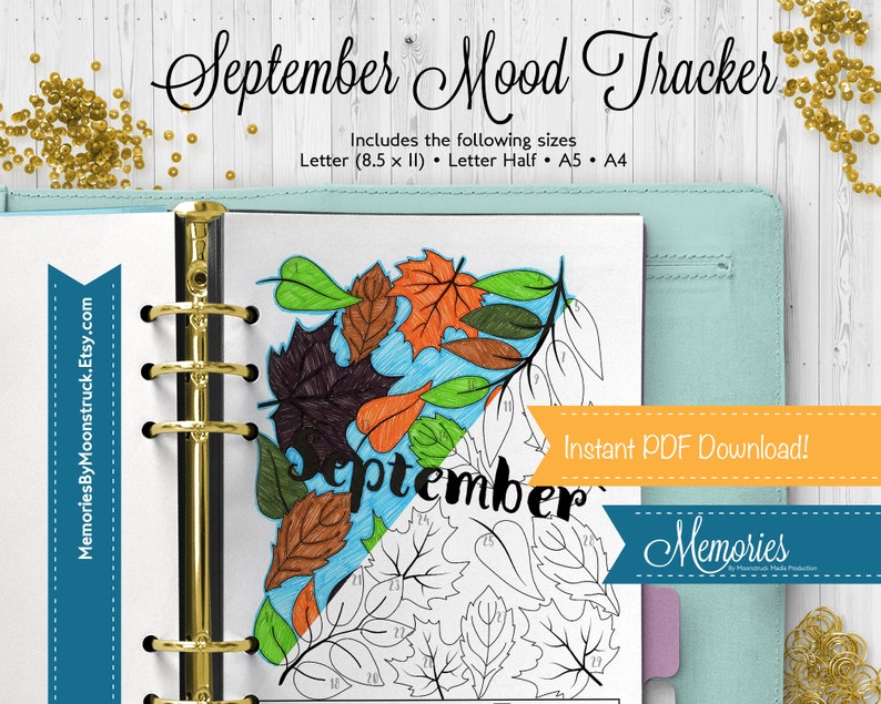 September Mood Tracker Journal Page - Etsy