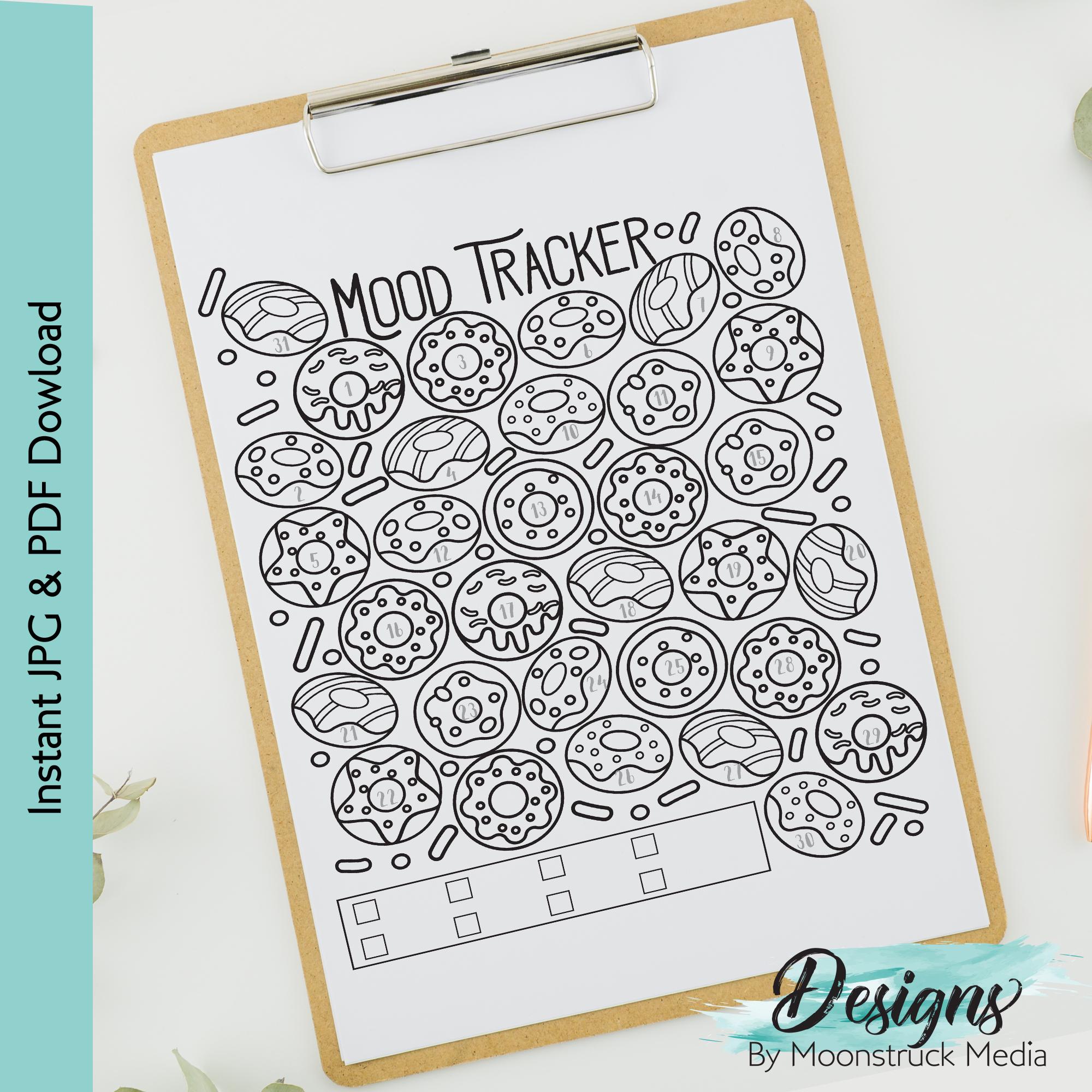 Donut Mood Tracker Printable | Bullet Journal & Planner Insert | Fun ...