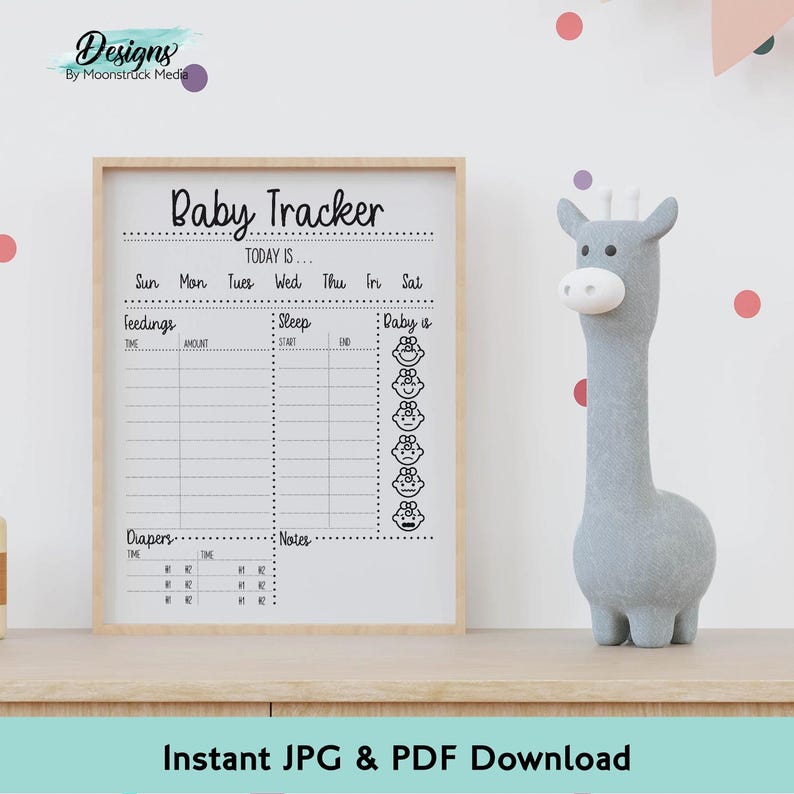Baby Tracker Printable | Feeding Sleep Diaper Log for Newborns | Daily ...