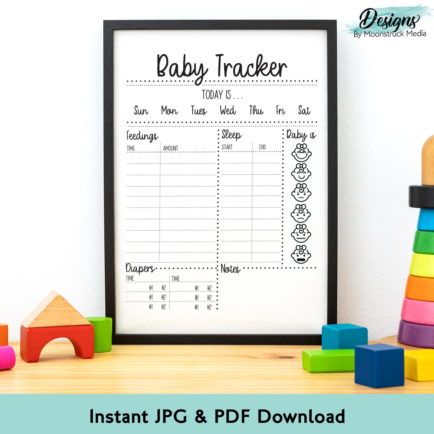 Baby Tracker Printable | Feeding Sleep Diaper Log for Newborns | Daily ...