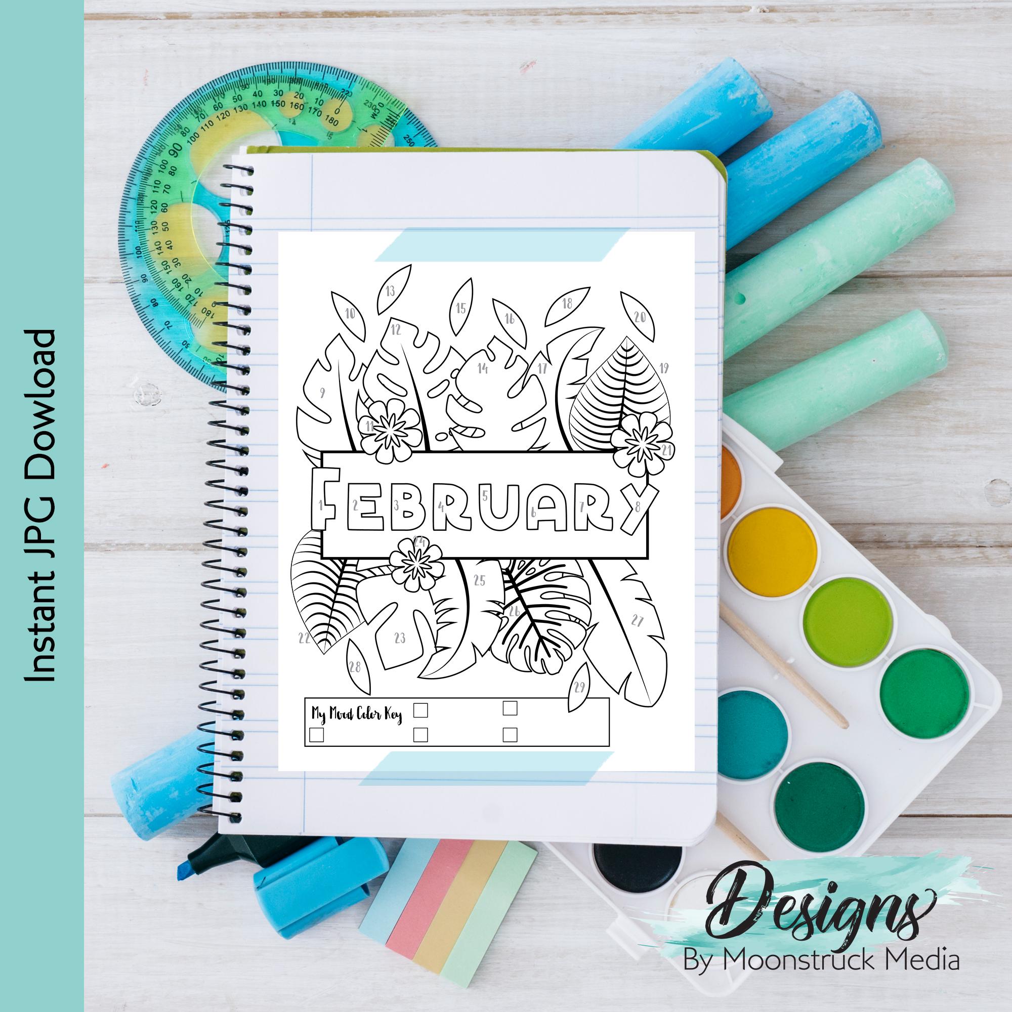 February Jungle Mood Tracker Printable | Monthly Mood Tracker With ...