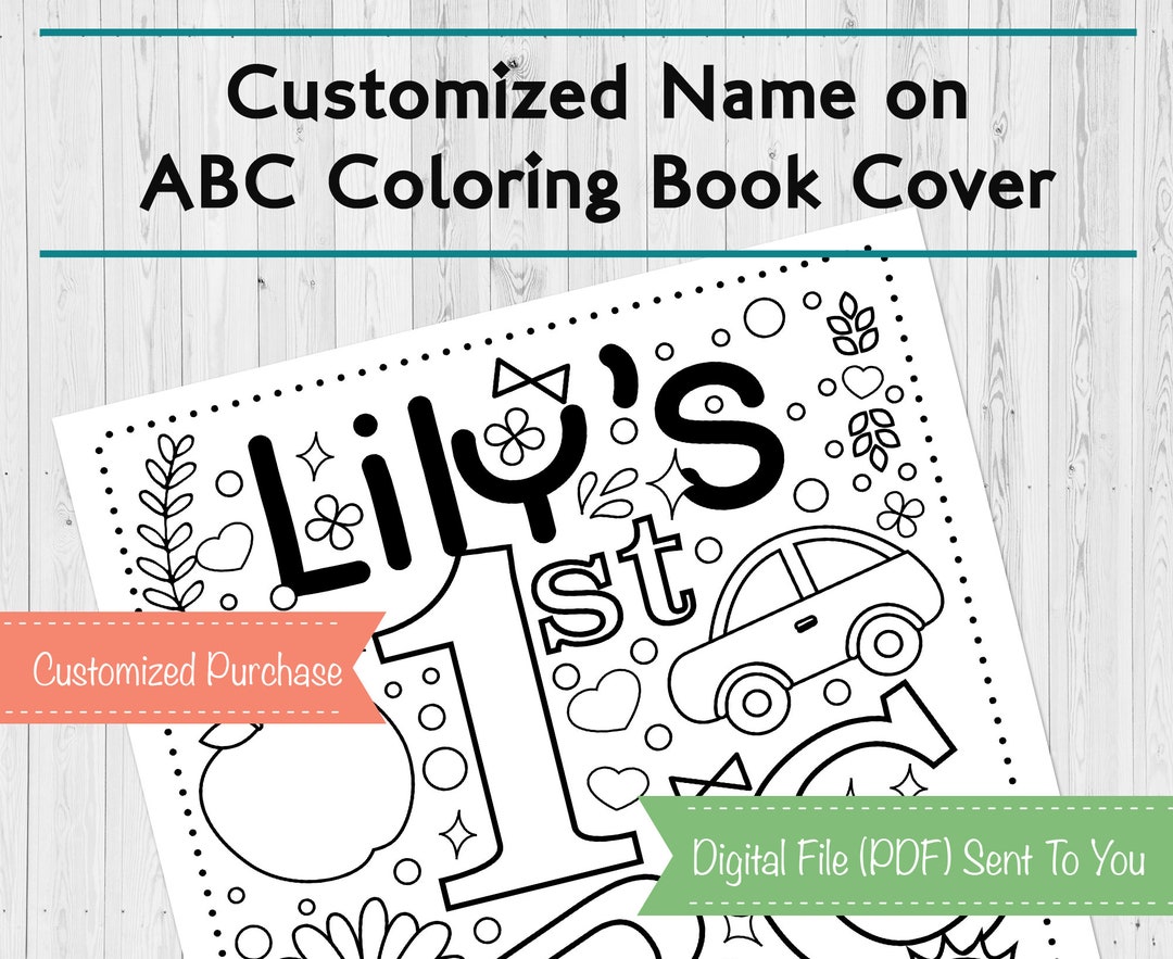 CUSTOMIZED Baby's First ABC Coloring Book Baby Shower - Etsy