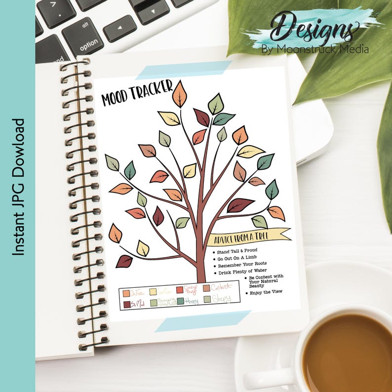 Tree Tracker Pdf Advice From a Tree Mood Tracker | Printable Monthly Mood Tracker for ...
