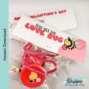 Bauen Sie Ihr eigenes Love Bug Valentinstag Bastelset | Kinder Valentinstag Gunsten | Klassenzimmerbörse | Gastgeschenke