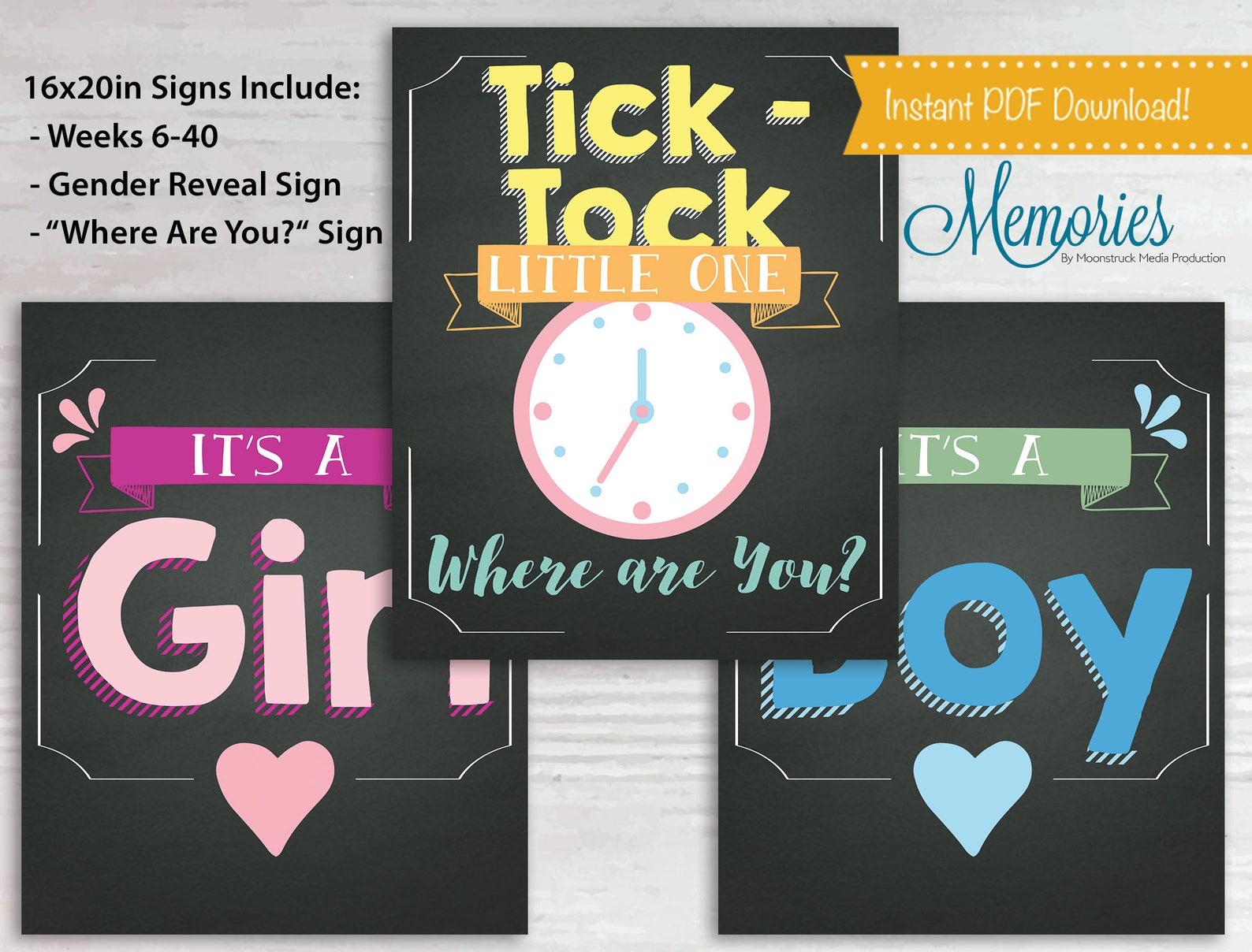 Weekly Chalkboard Pregnancy Boards Printable Posters 16x20 - Etsy
