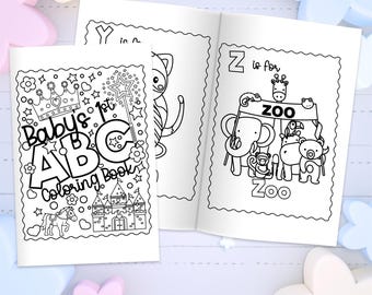 Premier livre de coloriage d'une petite fille | Activité de baby shower imprimable 4 x 6, livre d'or et souvenir