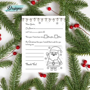 Santa Füllen Sie den leeren Brief für Kinder | Druckbare Brief an Santa Aktivität | Heiligabend-Andenken für Kinder | Lustiger Weihnachtsbrief