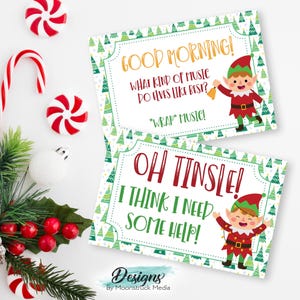 Biglietti d'auguri stampabili con gli elfi per Natale / Biglietti d'auguri divertenti con gli elfi per bambini / Scrivi i tuoi biglietti d'auguri con gli elfi / Download immediato in PDF