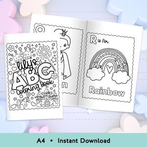 Princess ABC Coloring Book Printable | A4 Alphabet Coloring Pages for Girls | Toddler or Baby Shower Activity | Instant Download