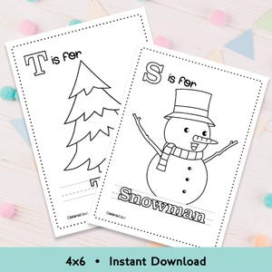 Winter ABC Coloring Book Printable | A to Z Baby Shower Activity | Alphabet Coloring Pages for Kids | 8.5x11 Instant Download