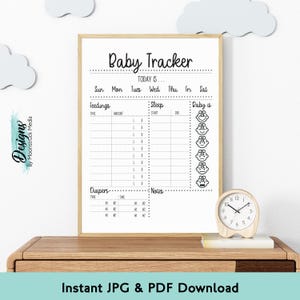 Baby Tracker Feeding Schedule Printable | Newborn Care Log with Feeding, Sleep, and Diaper Tracking