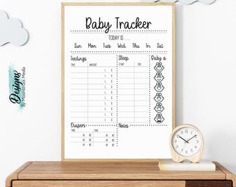 Baby Tracker Feeding Schedule Printable | Newborn Routine Log | Feeding, Sleep & Diaper Tracker