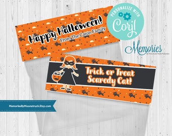 Cat Girl Halloween Treat Bag Topper, Classroom Treat Bags, Halloween Goodie Bag Tags, Personlized Halloween Tags, Halloween Treat Bags