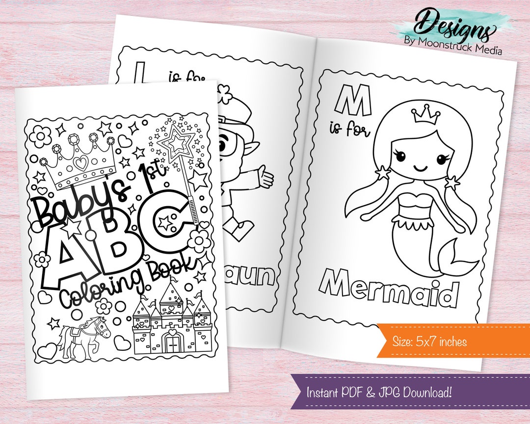 ABC Coloring Book Girl Baby Shower Activity Shower Game - Etsy