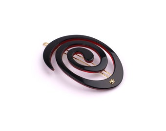 Large Spiral Clip - Black with Red bottom