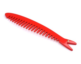 Sardine Comb - Red - with leather pouch