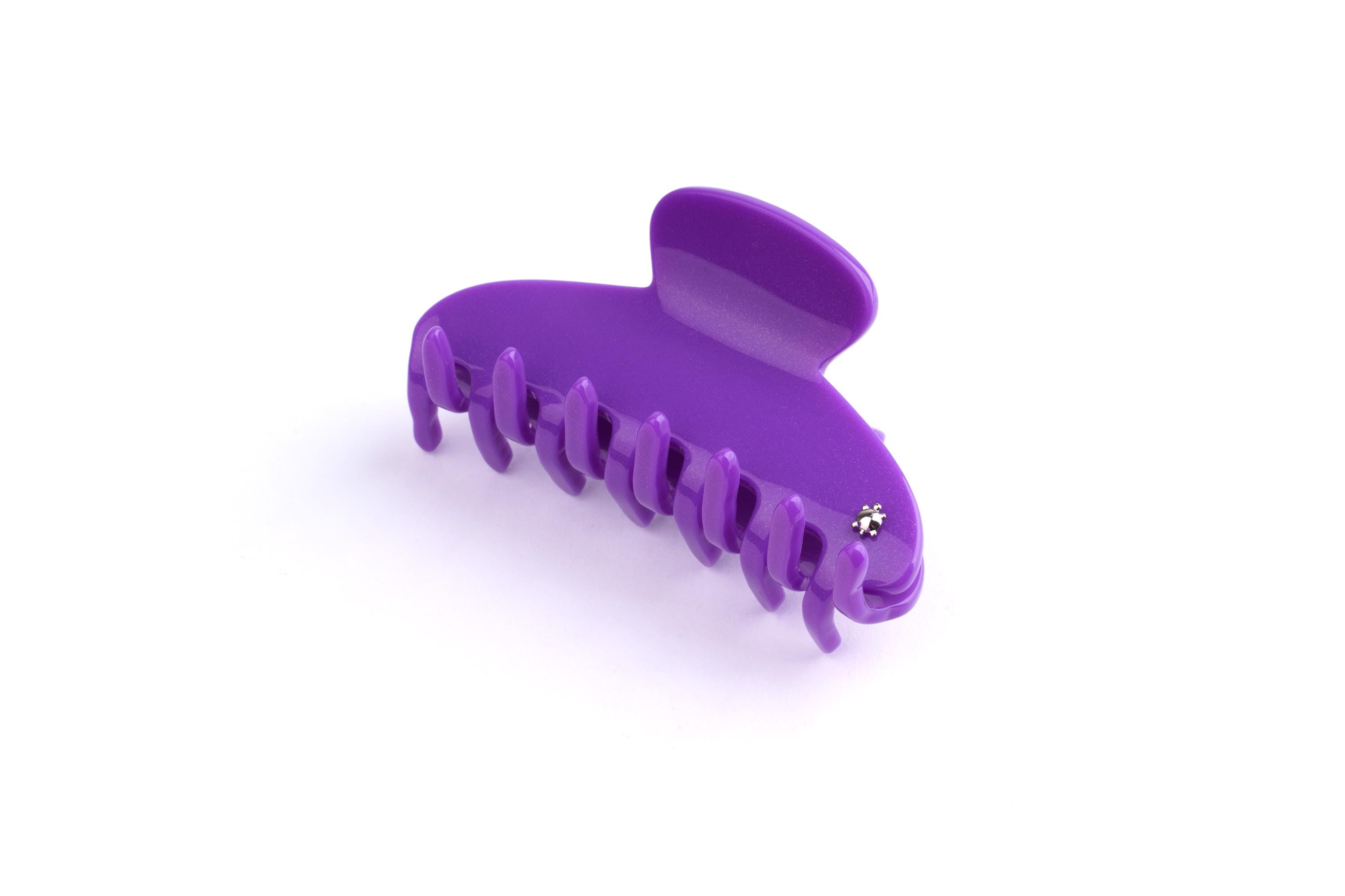 Unicorn Purple - Turtle Story Hair Jaw - Medium Size - Handmade from Italian Cellulose Acetate ("Tortoiseshell")