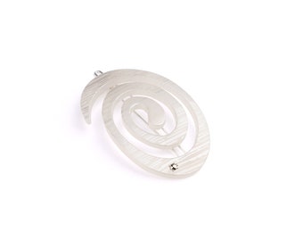 White Striped - Large Spiral Clip