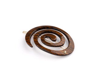 Large Spiral Clip - Tiger Eye