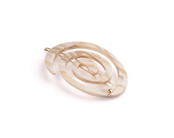 Large Spiral Clip -Nougat