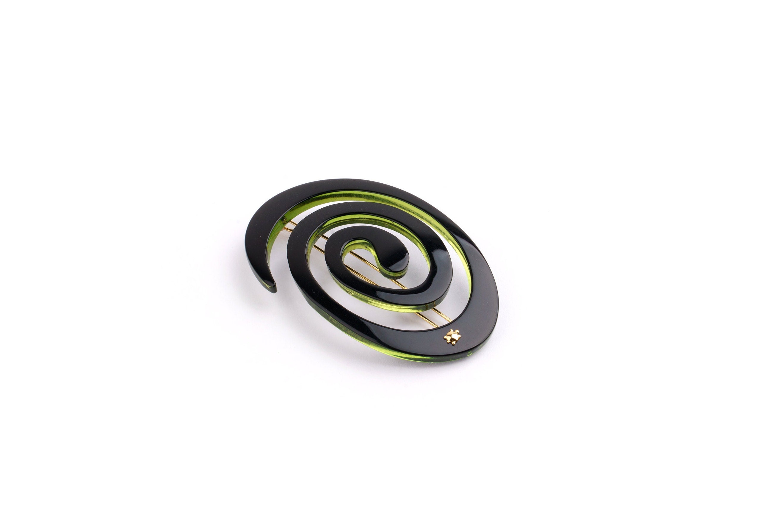 Black With Green - Large Spiral Clip - Turtle Story - Etsy