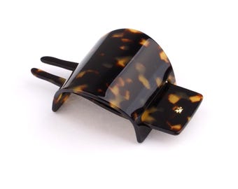 Tokyo Dark - Turtle Story Hair Knot - Handmade from Italian Cellulose Acetate ("Tortoiseshell")