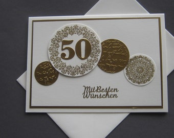 Congratulations card for the golden wedding anniversary