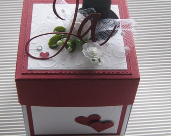 Explosionsbox zur Hochzeit / 8,5 x 8,5 cm