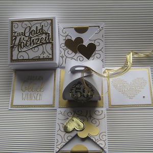 Explosionsbox zur Goldenen -  Hochzeit