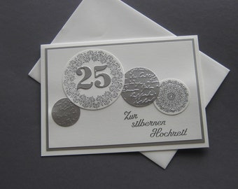 Silver wedding anniversary congratulations card