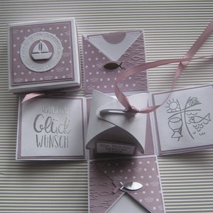 Explosionsbox zur Konfirmation / Kommunion / altrose