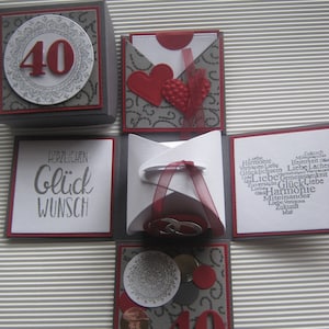 Explosionsbox zur Rubin - Hochzeit / 40. Hochzeitstag