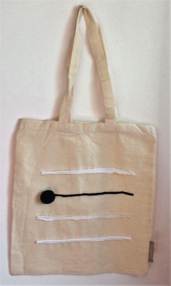 ONLY Black Off White Stripes Tote bag, Colorful Tote Bag