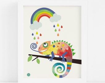 Chameleon Art Print | Kids Art Print