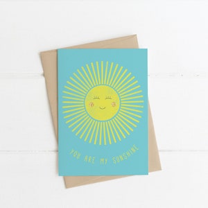 Vous êtes mon soleil Carte de voeux, Carte soleil, Carte soleil, Carte de remerciement, Carte de bonjour, Carte vierge, Carte Juste parce que, Carte Vous pensez à vous